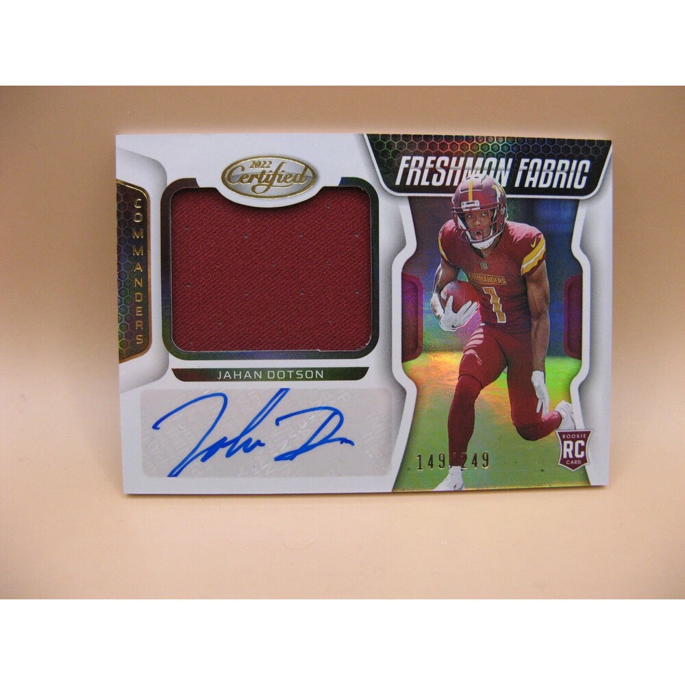 2022 Certified Jahan Dotson Freshman Fabric #214 Rookie RC Patch Auto RPA /249